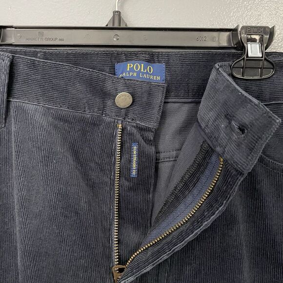 Polo Ralph Lauren Corduroy Pants Mens 38x30‎ Blue Slim Straight Leg Fit Chino - Picture 5 of 6